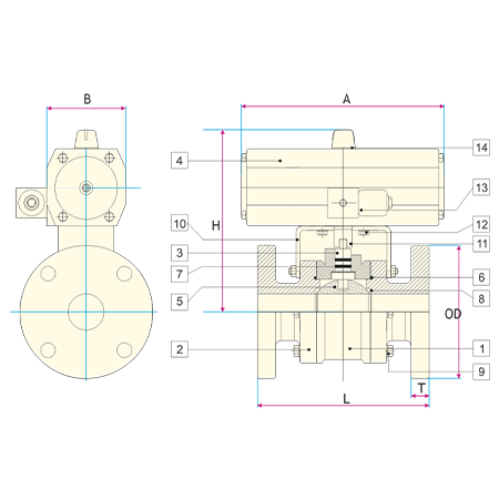 Actuated Thermoplastic Ball Valve