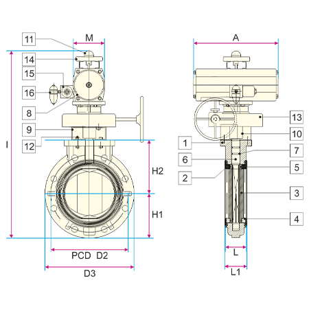 Actuated Thermoplastic Butterfly Valve